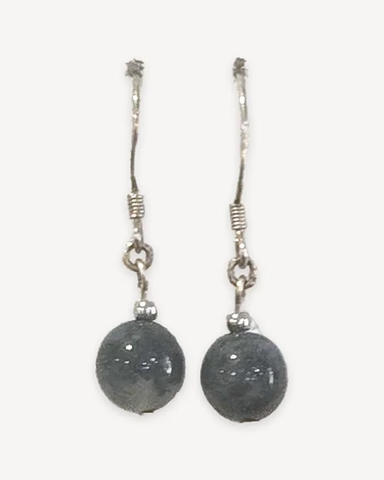 Another view of the African Turquoise Drop Earrings