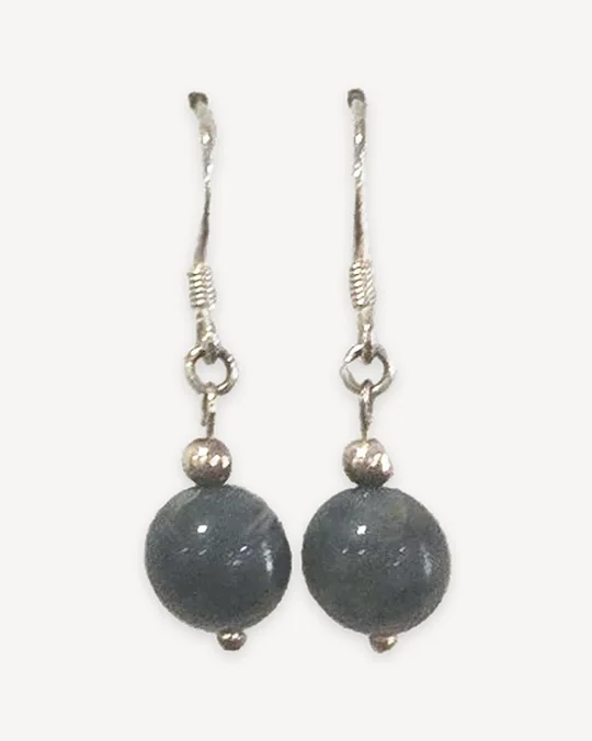 Another view of the African Turquoise Drop Earrings