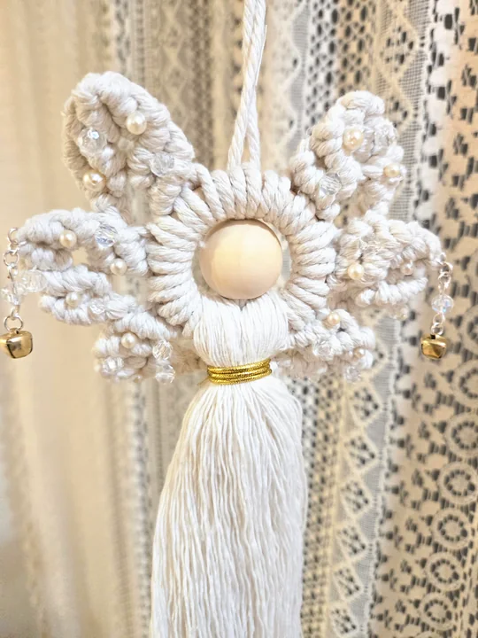Another view of the Sparkle Angel with Pearls and Bells