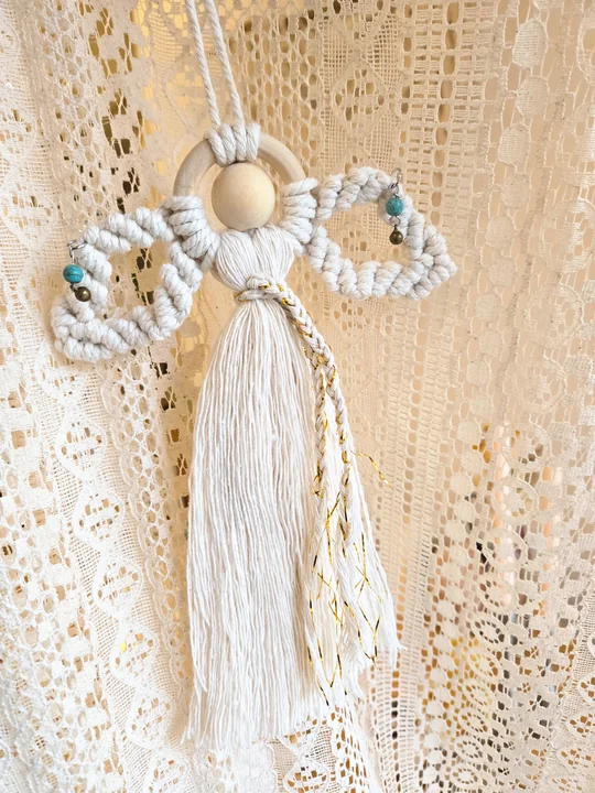 Another view of the Angel with Turquoise Beads