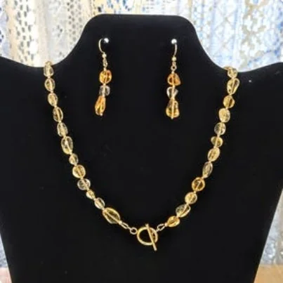 Another view of the Citrine & 14k Gold-Filled Dangle Earrings