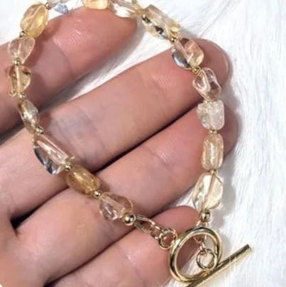 Another view of the Beaded Citrine & 14k Gold-Filled Toggle Bracelet