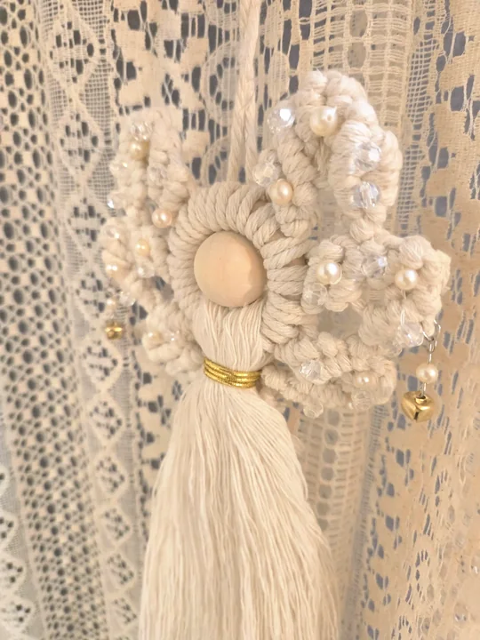 Another view of the Sparkle Angel with Pearls and Bells