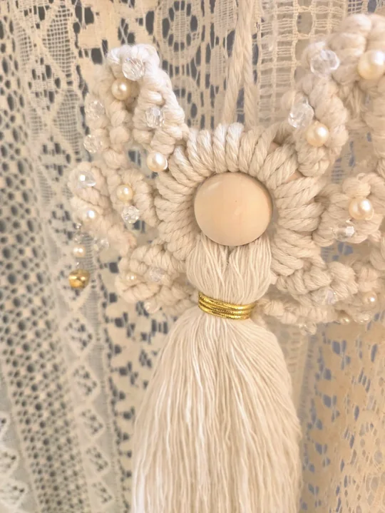 Another view of the Sparkle Angel with Pearls and Bells