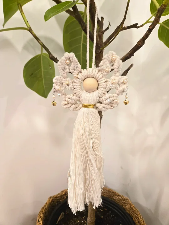 Another view of the Angel with Pearls and Gold Bells