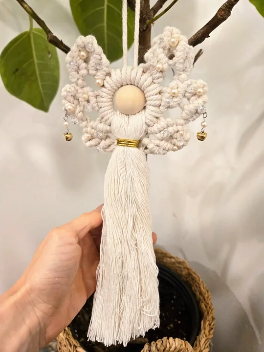 Another view of the Angel with Pearls and Gold Bells
