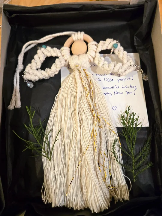 Another view of the Angel with Turquoise Beads