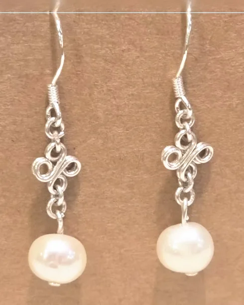 Another view of the Large Classic Pearl Earrings