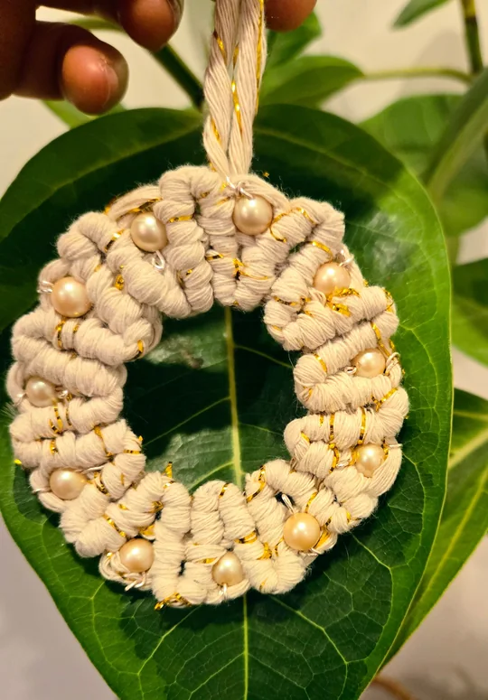 Another view of the Macramé Wreath
