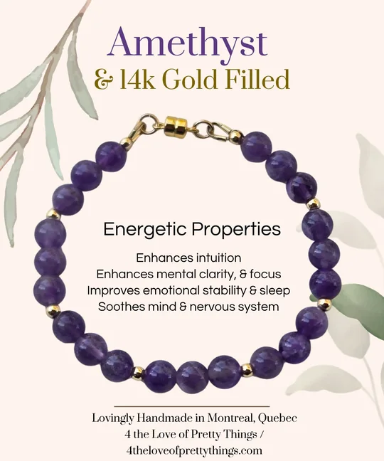 Another view of the Amethyst & 14k Gold-Filled Bracelet