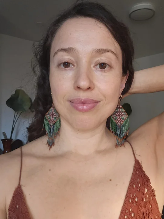 Another view of the Garden Diamond Fringe Earrings